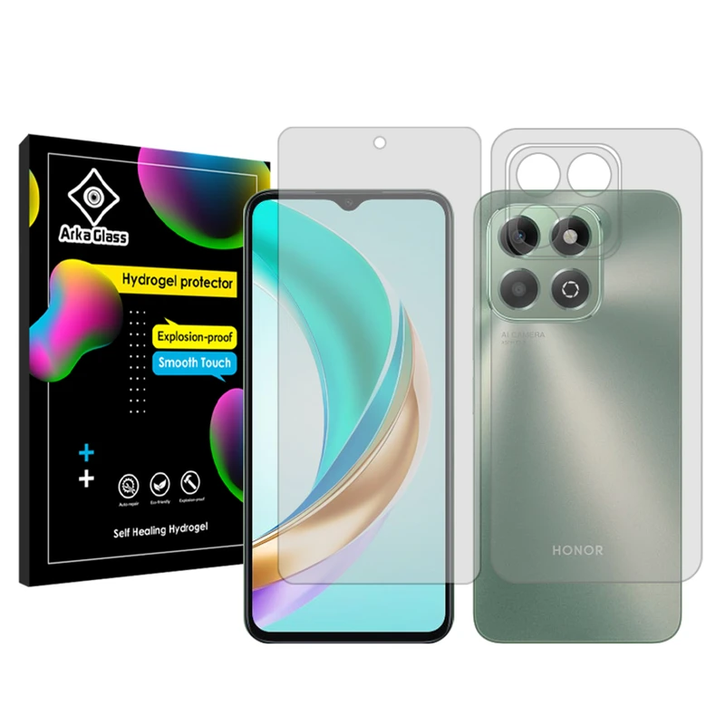 محافظ صفحه نمایش شفاف آرکا گلس مدل Tough مناسب برای گوشی موبایل آنر X6b  به همراه محافظ پشت گوشی