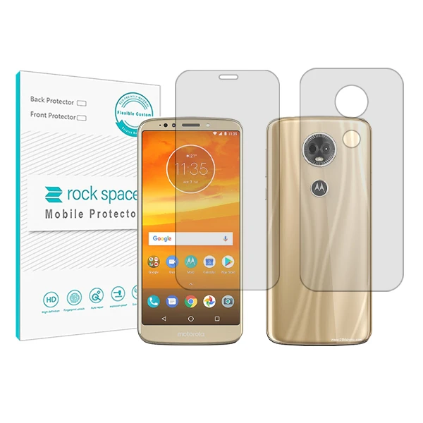 محافظ صفحه نمایش شفاف راک اسپیس مدل HyGEL مناسب برای گوشی موبایل موتورولا Moto E5 Plus به همراه محافظ پشت گوشی