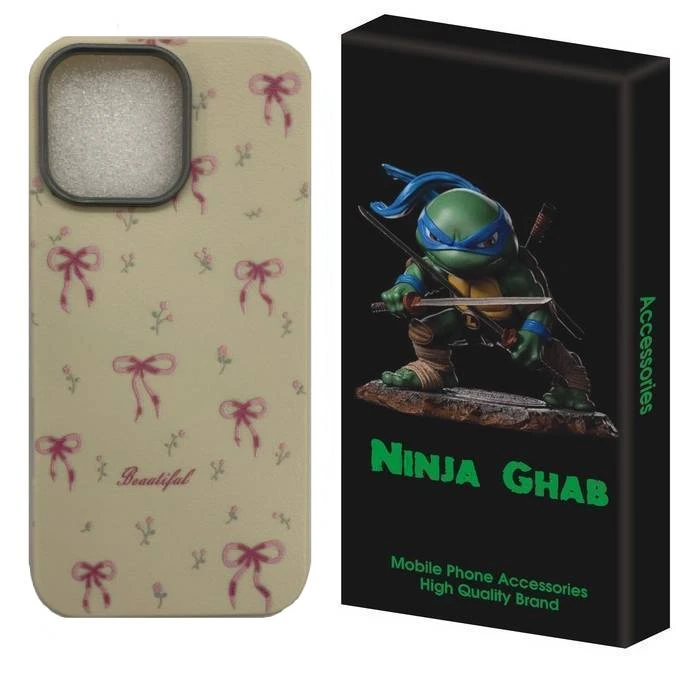 کاور نینجا قاب مدل پاپیون و لاله مناسب برای گوشی موبایل اپل iPhone 15 Pro Max