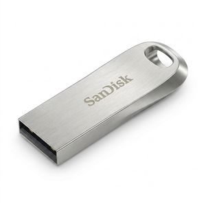 فلش مموری سن دیسک Ultra Luxe ظرفیت 64 گیگابایت با رابط USB 3.1 سرعت خواندن تا 150 مگابایت بر ثانیه، بدنه فلزی مقاوم، پشتیبانی از نرم‌افزار رمزگذاری اطلاعات