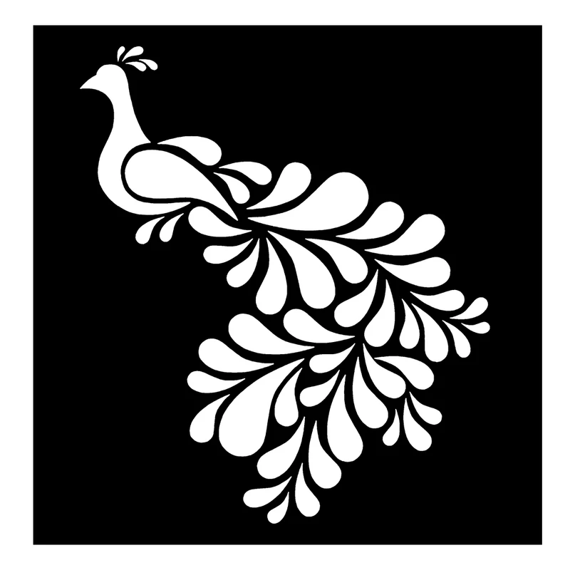  شابلون باتیس آرت طرح طاووس کد 50-483