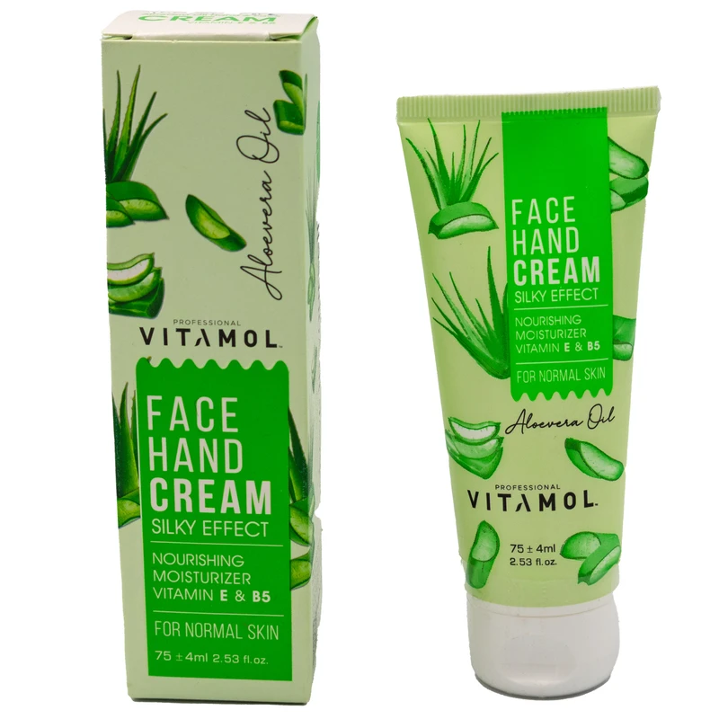 کرم مرطوب کننده دست و صورت ویتامول مدل آلوئه ورا مناسب انواع پوست حجم 75 میلی لیتر