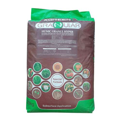 کود هیومیک اسید گرانوله سبز گل مدل ایکس گرین وزن 25 کیلوگرم