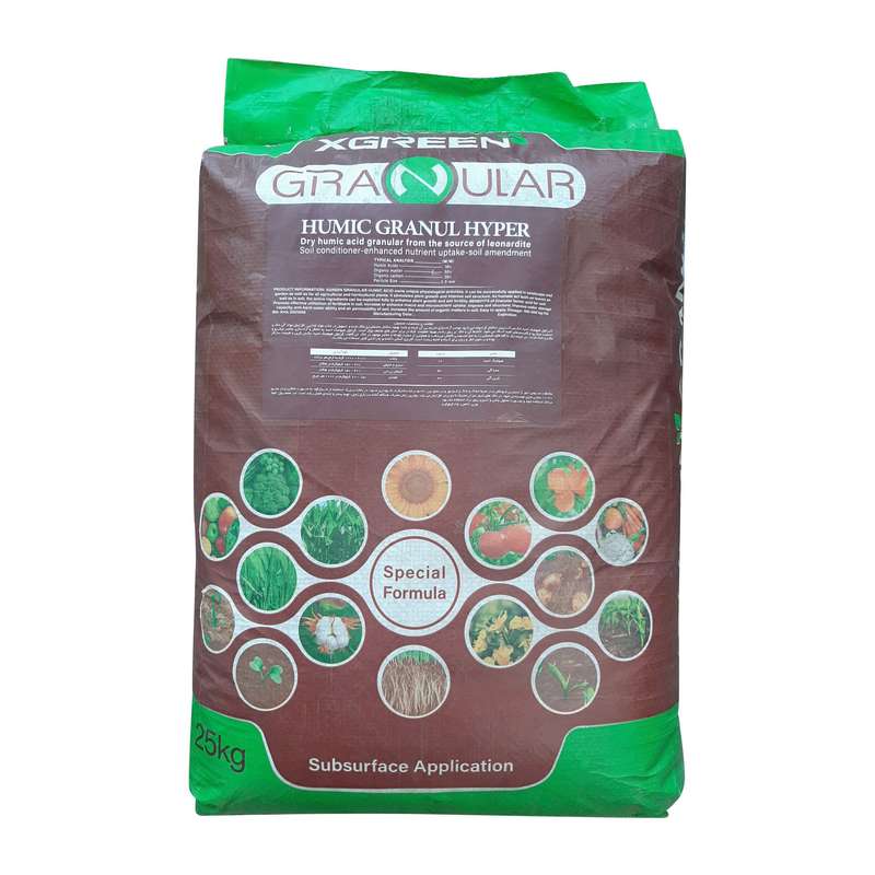 کود هیومیک اسید گرانوله سبز گل مدل ایکس گرین وزن 25 کیلوگرم کود هیومیک اسید گرانوله سبز گل مدل ایکس گرین وزن 25 کیلوگرم