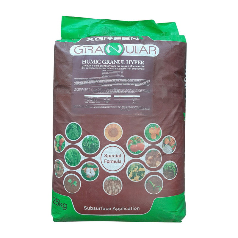کود هیومیک اسید گرانوله سبز گل مدل ایکس گرین وزن 25 کیلوگرم کود هیومیک اسید گرانوله سبز گل مدل ایکس گرین وزن 25 کیلوگرم