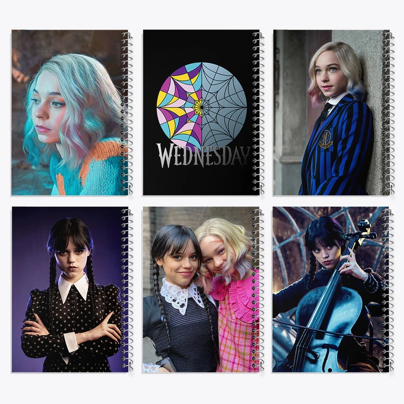 دفتر مشق 100 برگ خندالو طرح ونزدی (Wednesday) کد 719 مجموعه 6 عددی