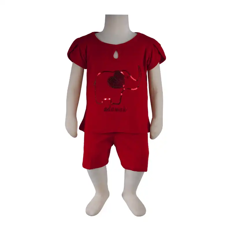 ست تی شرت و شلوارک نوزادی آدمک مدل  فیل کد 169200
