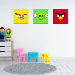 تابلو بوم کودک و نوزاد مدل پرندگان خشمگین کد vnd-25 مجموعه سه عددی