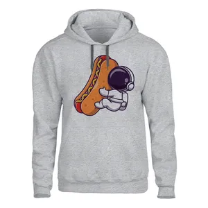 هودی مردانه مدل FAST FOOD کد J219 رنگ طوسی