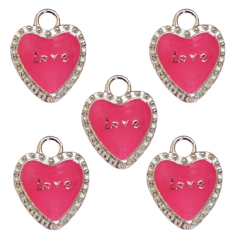 آویز دخترانه مدل قلب love کد 166 بسته 5 عددی