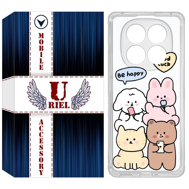 کاور یوریل مدل Clear کد 14 طرح خوشحال مناسب برای گوشی موبایل شیائومی Redmi Note 14 Pro 4G / Poco X7