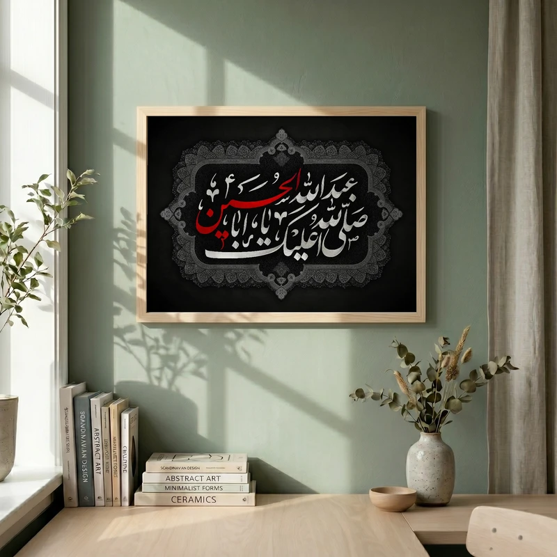 تابلو طرح محرم مدل G14747 فریم کرم روشن