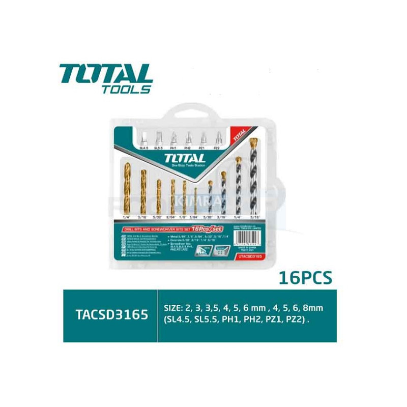 مته آھن  توتال مدل TACSD3165 بسته 16 عددی