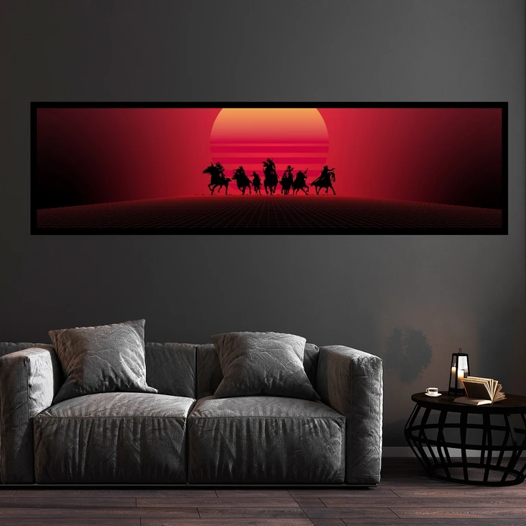 تابلو بکلیت طرح غروب آفتاب و کویر مدل کشیده B-7387