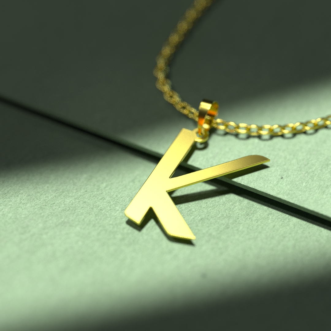 گردنبند طلا 18 عیار زنانه مدوپد مدل حرف K کد H3-1-1271