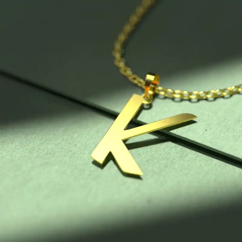 گردنبند طلا 18 عیار زنانه مدوپد مدل حرف K کد H3-1-1271