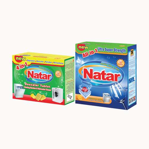 قرص ماشین ظرفشویی ناتار مدل پرتقال بسته 15 عددی به همراه قرص جرمگیر ماشین ظرفشویی ناتار مدل لیمو بسته 12 عددی