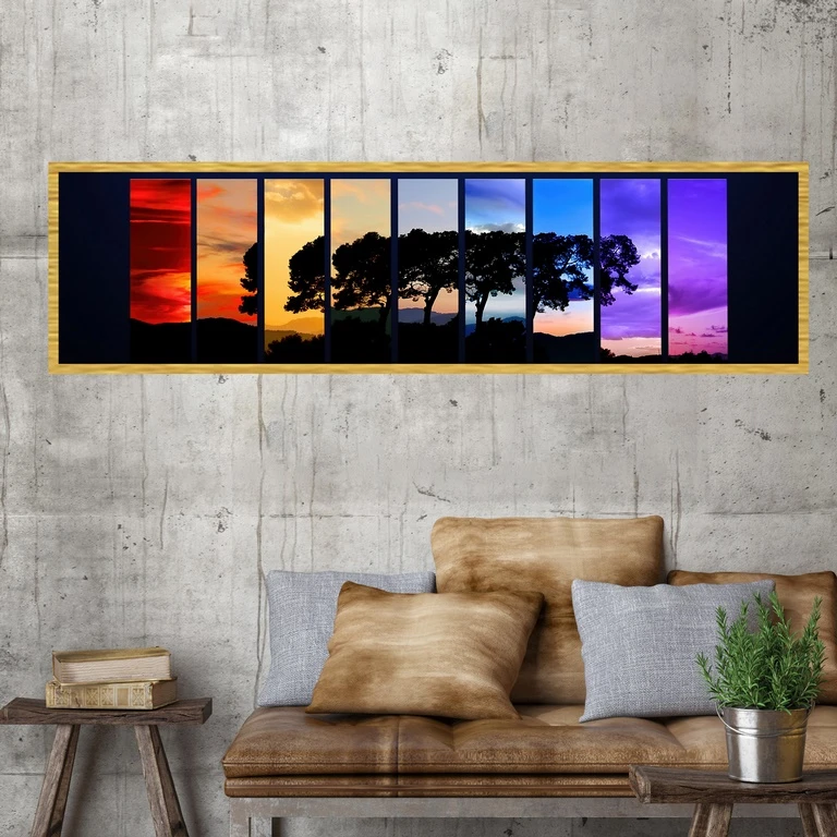 تابلو بکلیت طرح درخت و غروب مدل کشیده T-7761