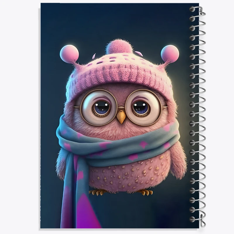 دفتر مشق 50 برگ خندالو طرح جغد بامزه کد N2513