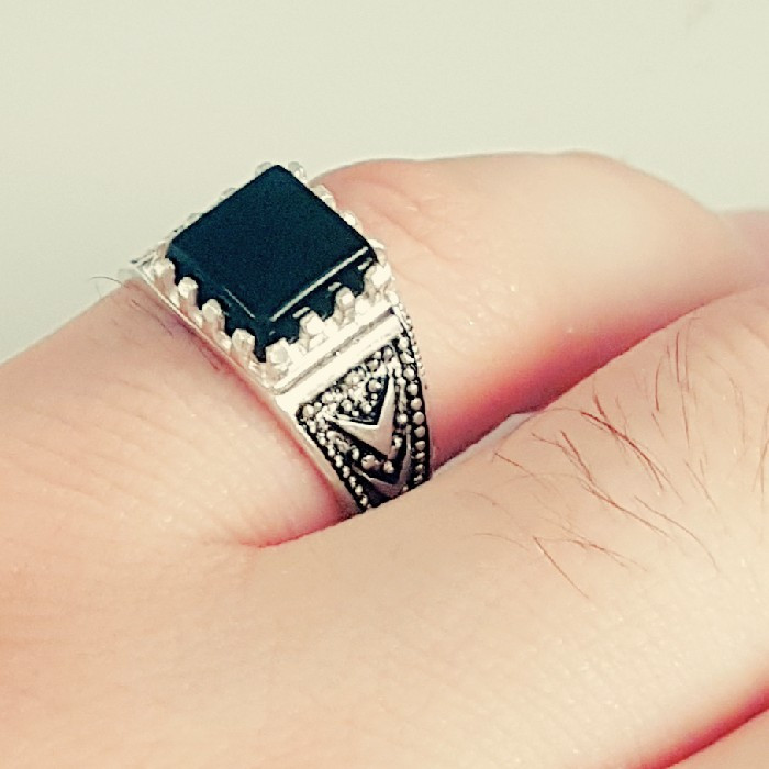 انگشتر نقره مردانه مدل عقیق کد P541