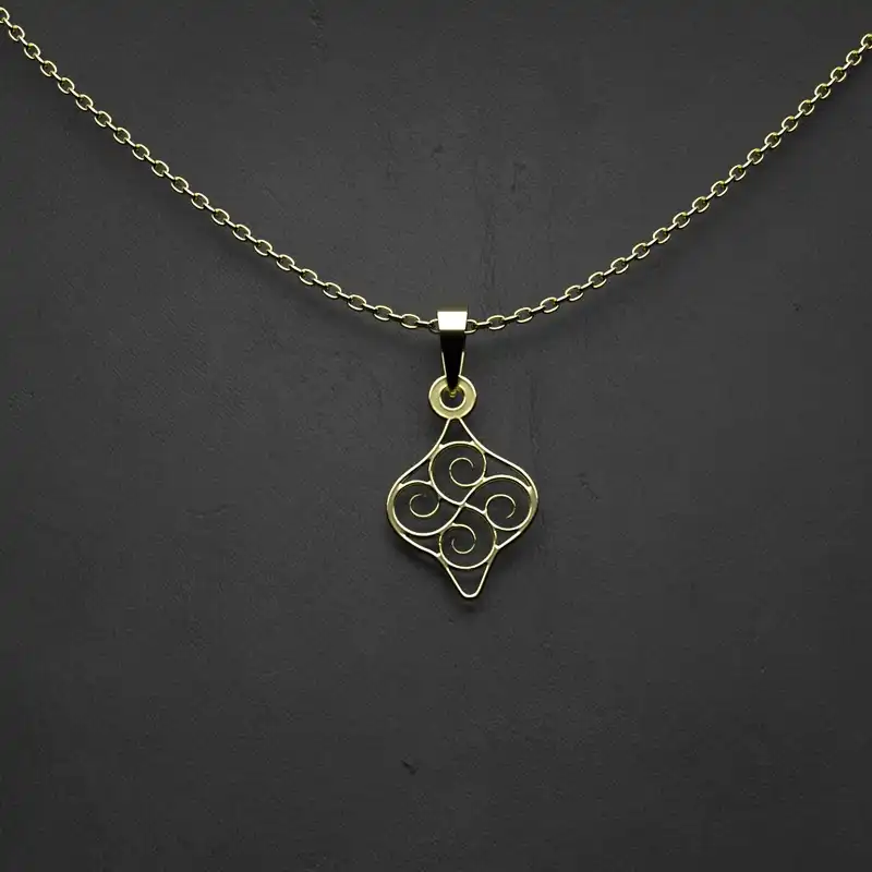 گردنبند طلا 18 عیار زنانه مدوپد مدل هندسی کد BB2-1-1107