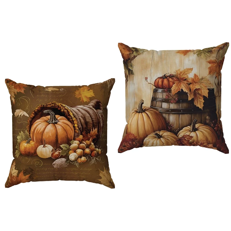 کاور کوسن طرح بشکه و کدو تنبل کد MC230 سایز 45*45 سانتی متر مجموعه 2 عددی