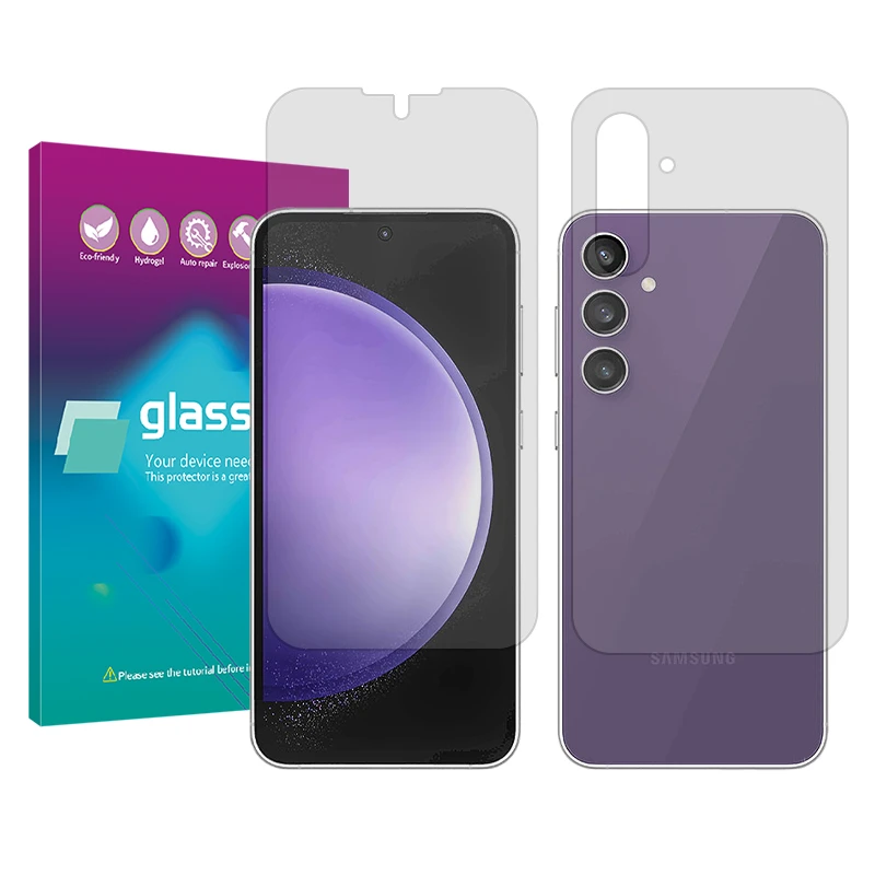 محافظ صفحه نمایش شفاف گلس پرو مدل Resistant مناسب برای گوشی موبایل سامسونگ Galaxy S23 FE به همراه محافظ پشت گوشی