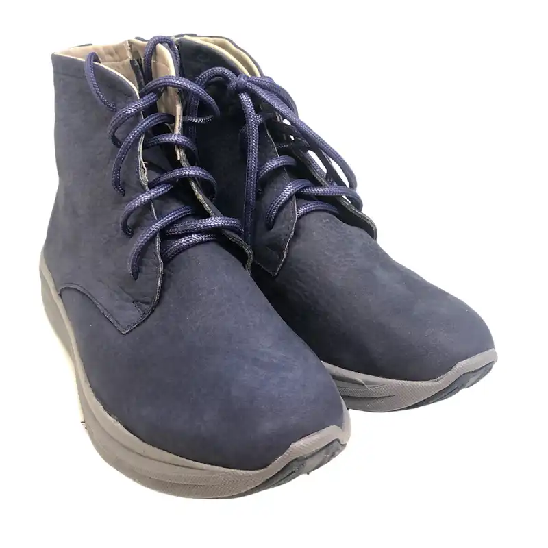 نیم بوت زنانه سرزمین چرم مدل 5194 رنگ سرمه ای