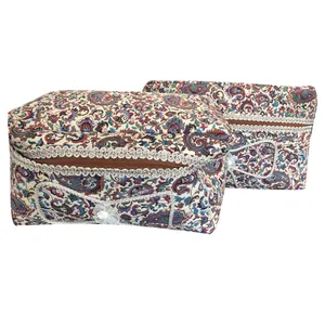 کیف آرایش ترمه مدل عروس کد k100 بسته 2 عددی