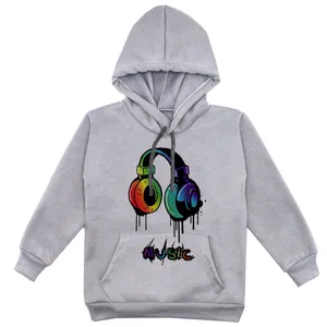 هودی پسرانه مدل هدفون F01 رنگ طوسی 