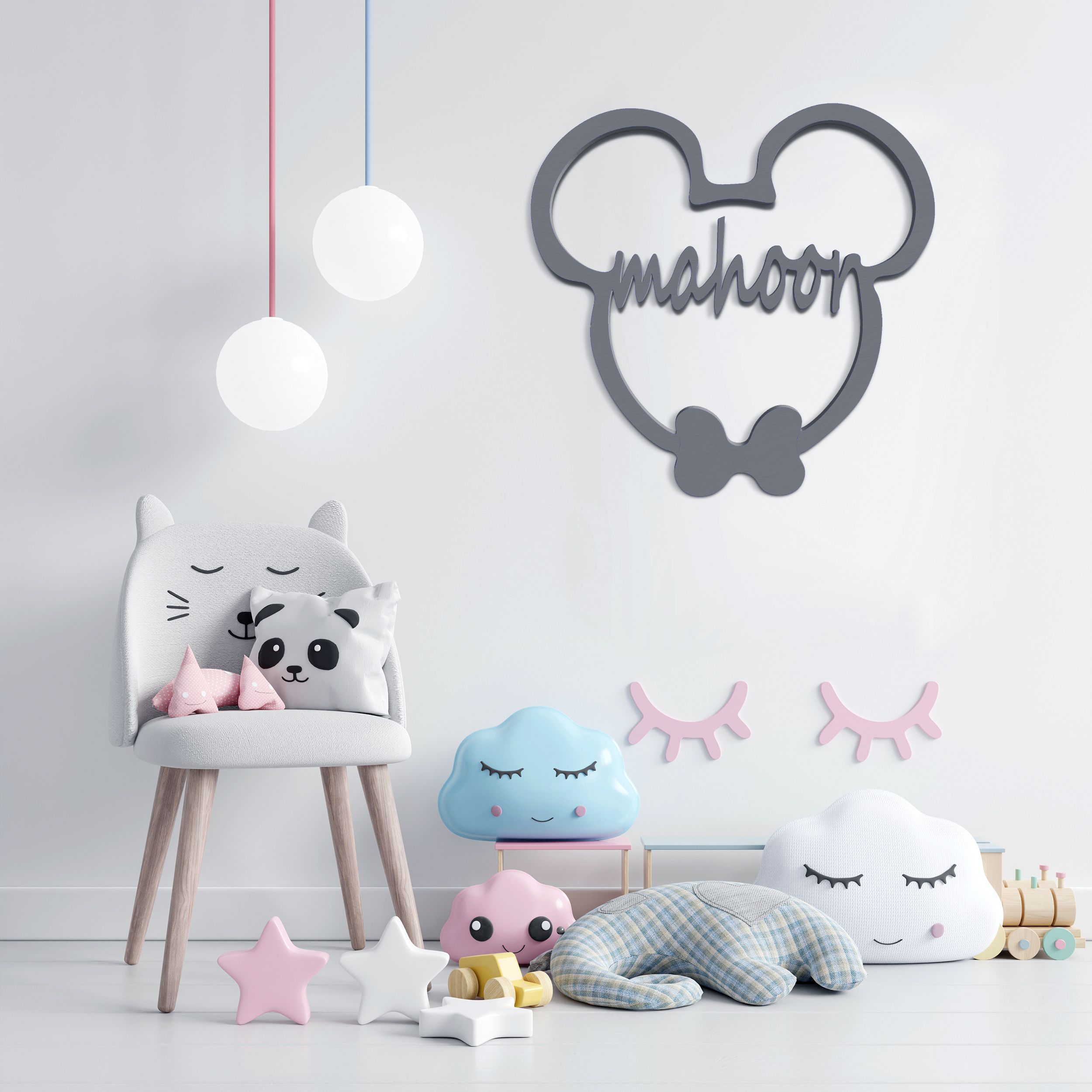 دیوارکوب مدل اسم ماهور طرح Mickey mouse