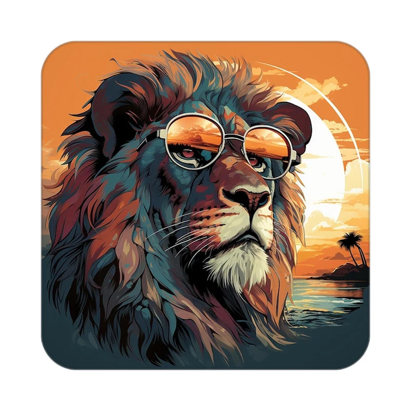 زیر لیوانی کاکتی طرح شیر مدل mp23331