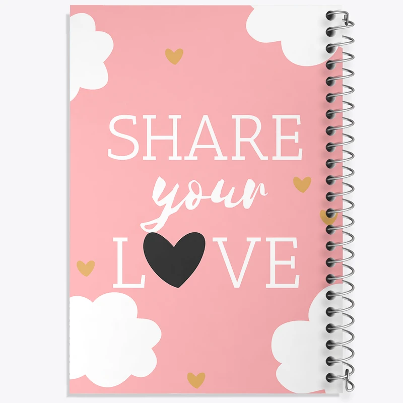 دفتر شطرنجی 50 برگ خندالو مدل Share Your Love کد N142