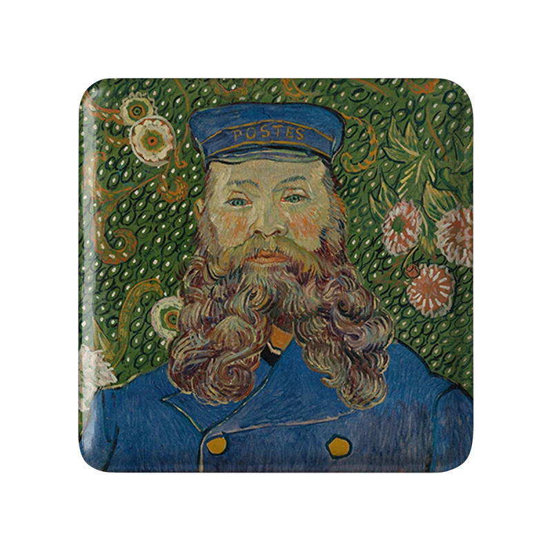 مگنت خندالو طرح پرتره جوزف رولین ونسان ونگوگ (Van Gogh) مدل مربعی کد 36812
