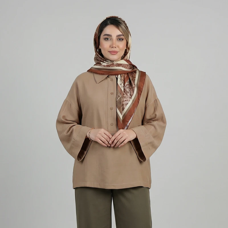 بلوز آستین بلند یقه برگردان زنانه توریور مدل 4040134