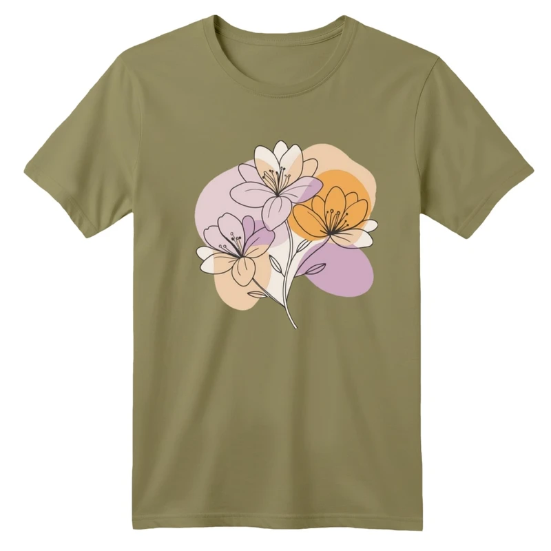 تی شرت آستین کوتاه بچگانه مدل گل مینیمال