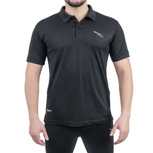 پولوشرت ورزشی آستین کوتاه مردانه تن زیب مدل 204 مشکی