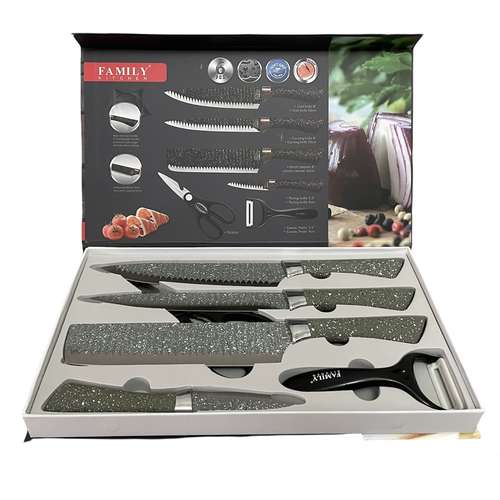 سرویس چاقو آشپزخانه 6 پارچه فملی کیچن مدل JY-1P028