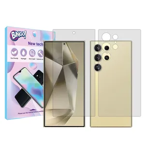 Bingo Tough model transparent screen protector suitable for Samsung Galaxy S24 Ultra mobile phone along with the back protector