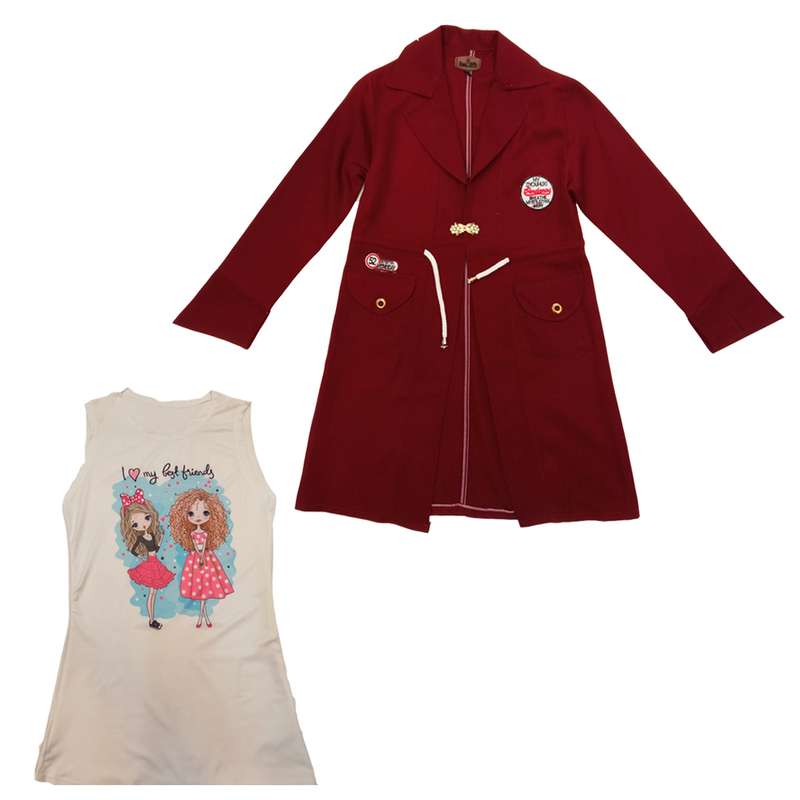 ست تاپ و مانتو دخترانه مدل 1505