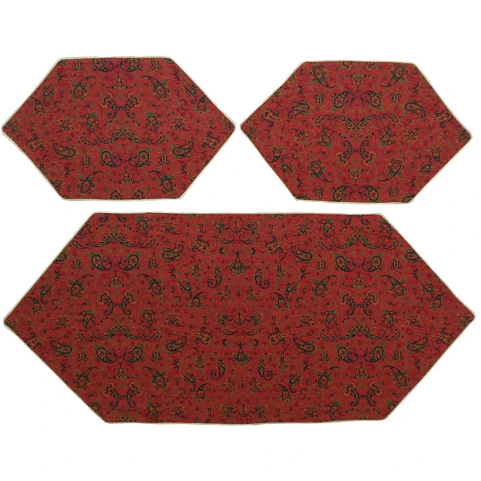 ست 3 تکه رومیزی ترمه کد TRSETE60