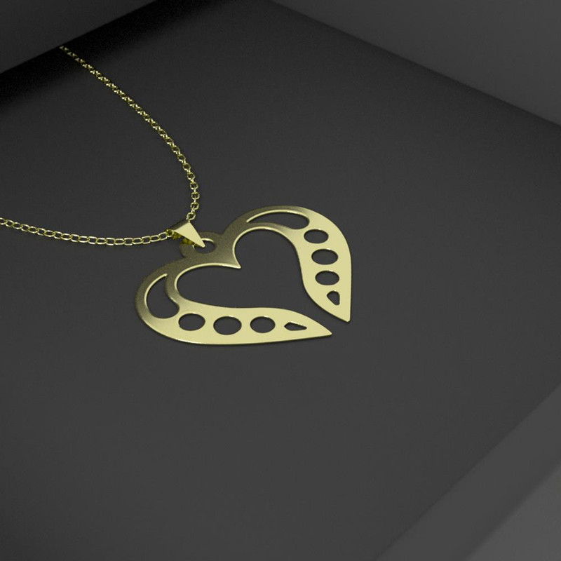 گردنبند طلا 18 عیار زنانه مدوپد مدل قلب  کد GBA10004 به همراه باکس گل رز جاویدان