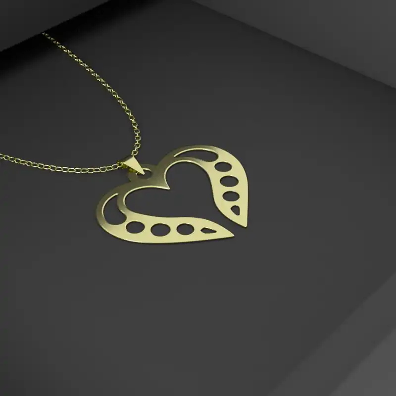 گردنبند طلا 18 عیار زنانه مدوپد مدل قلب کد GBA10004 به همراه باکس گل رز جاویدان