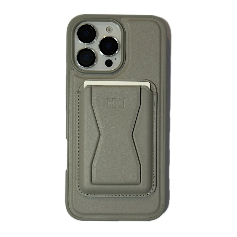 کاور اچ دی دی مدل استند شو مناسب برای گوشی موبایل اپل iphone 16 pro به همراه جا کارتی