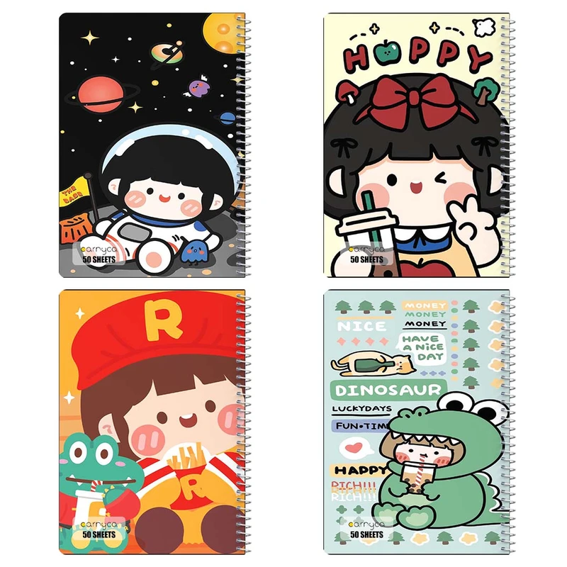 دفتر نقاشي 50 برگ کارنيکا طرح دختر خندون Smiling Girl کد 23362 مجموعه 4 عددی