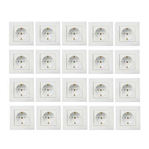 پریز برق توکار ارت دار پارت الکتریک مدل تابش بسته 20 عددی