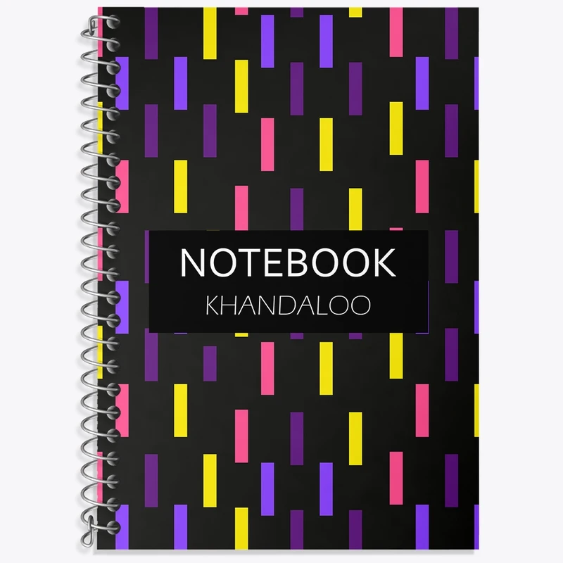 دفتر زبان 50 برگ خندالو مدل دو خط طرح مدرن رنگی کد N70