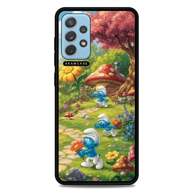 کاور آکام مدل AMC-WSGA72-SMURFS-8 مناسب برای گوشی موبایل سامسونگ Galaxy A72