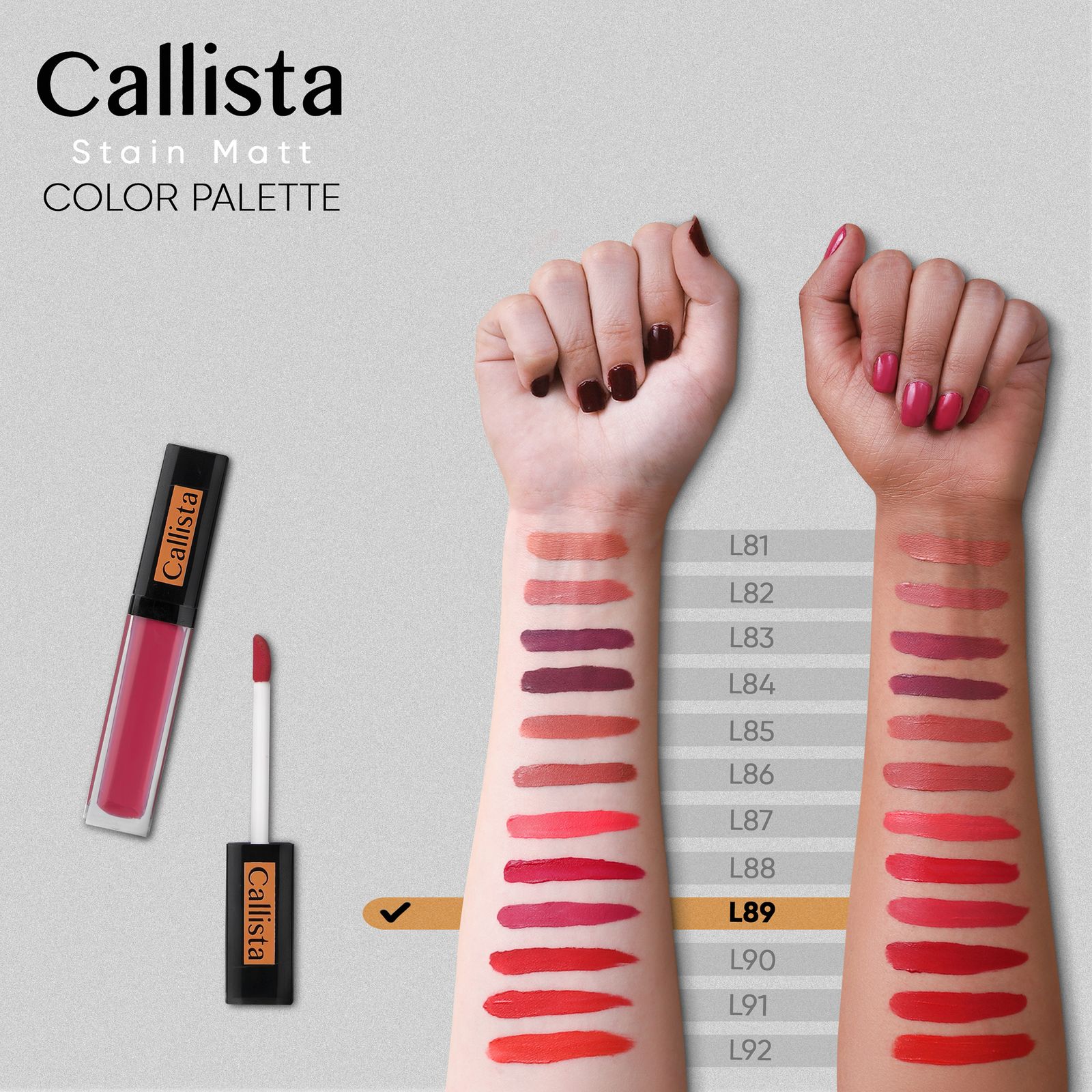 رژ لب مایع کالیستا مدل Stain Matt شماره L89 - - 2