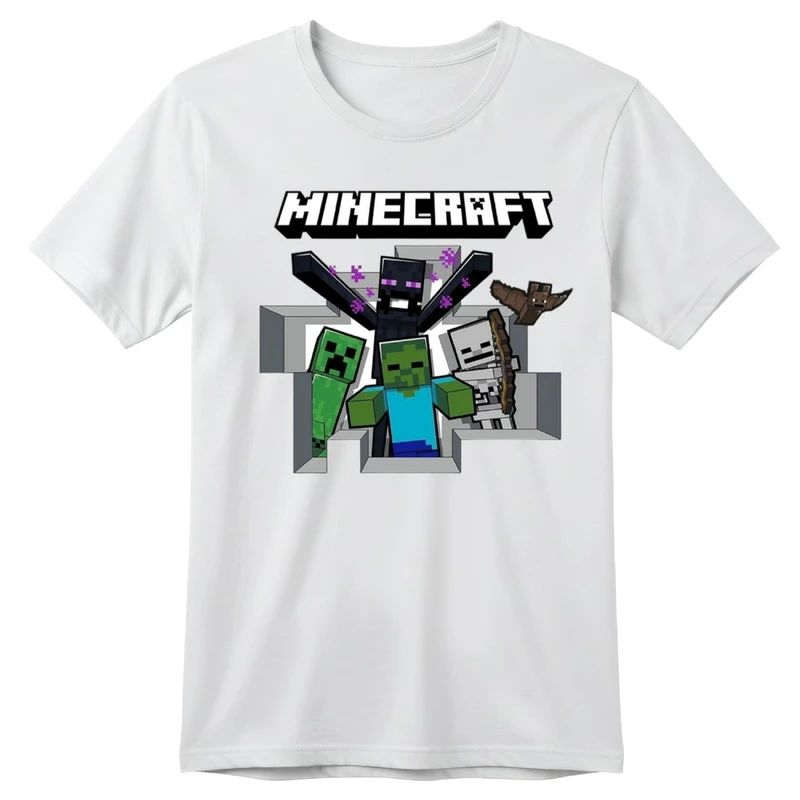 تی‌شرت آستین کوتاه بچگانه مدل ماینکرفت کد p17 